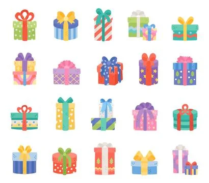 Christmas gift box set featuring present イラスト素材