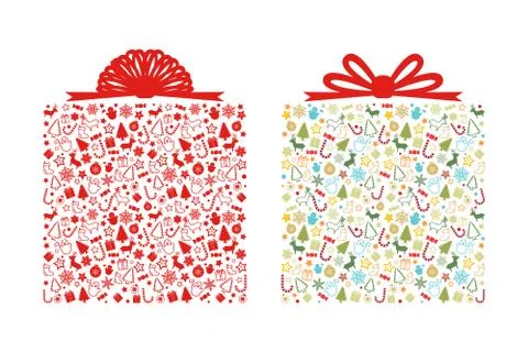 Christmas gift box shape Stock Illustration