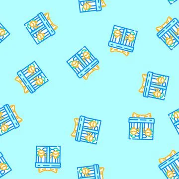 Christmas gift box vector seamless pattern Stock Illustration