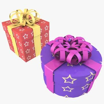 Christmas Gift Boxes 3D Model