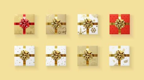 Christmas gift boxes and copy space. Christmas background. 3d illustration. Stock Illustration