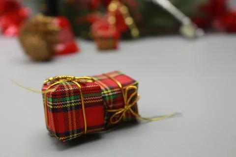 Christmas gift boxes background Stock Photos