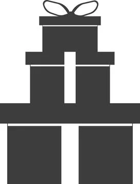 Christmas gift boxes with bows in a stack. Stock-Illustration