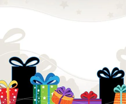 Christmas gift boxes with colored bows Stock Illustration