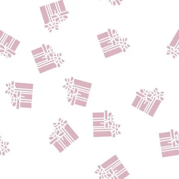 Christmas gift boxes glyph vector seamless pattern Illustrazione stock