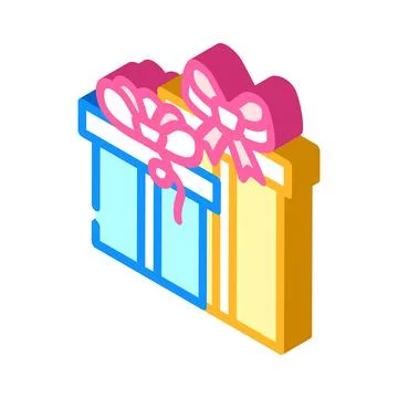 Christmas gift boxes isometric icon vector illustration Stock Illustration
