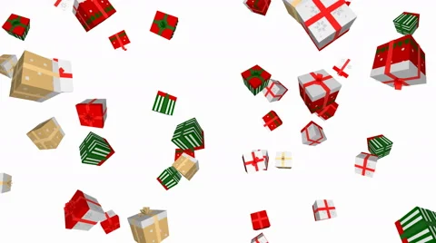 Christmas gift boxes in motion - seamless loop, overlay, alpha channel Stock Footage 63333073