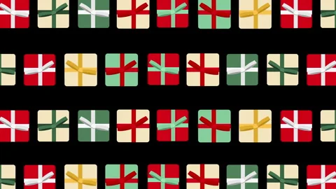 Christmas gift boxes pattern b&amp;w Stock Footage 246993506