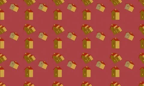 Christmas gift boxes pattern on red background for holiday design Stock Illustration