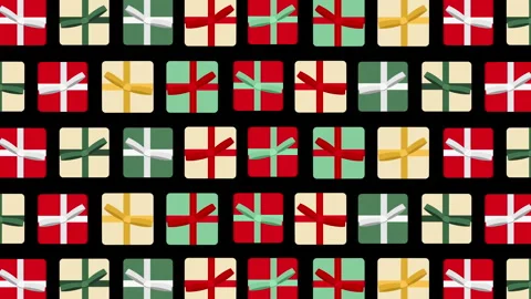 Christmas gift boxes pattern v2 Video stock 246984010