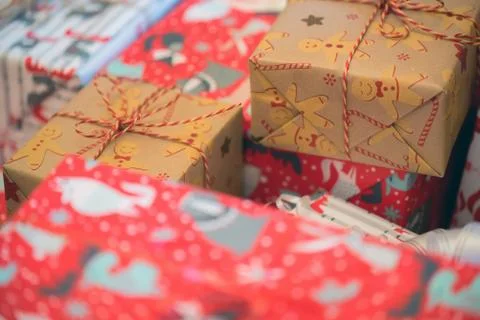 Christmas gift boxes Foto stock