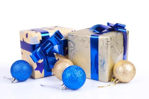 Christmas gift boxes Stock Photos