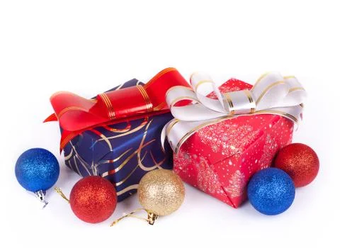 Christmas gift boxes Stock Photos