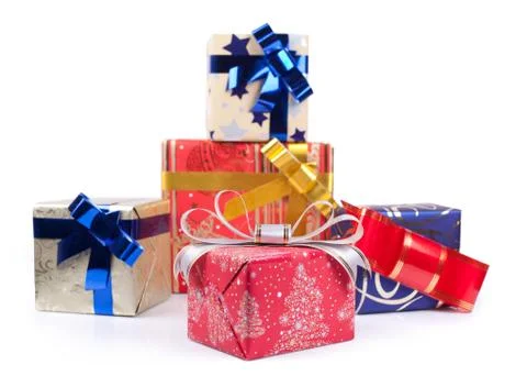 Christmas gift boxes Stock Photos