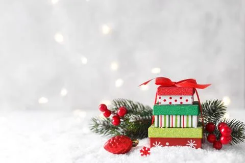 Christmas gift boxes Stock Photos