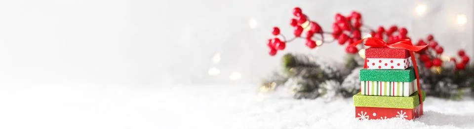 Christmas gift boxes Stock Photos