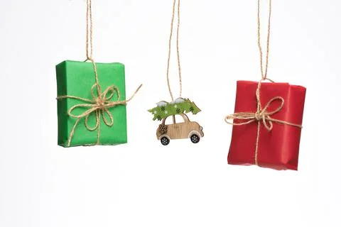 Christmas gift boxes Stock Photos