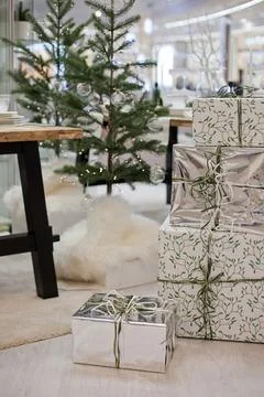 Christmas gift boxes Stock Photos