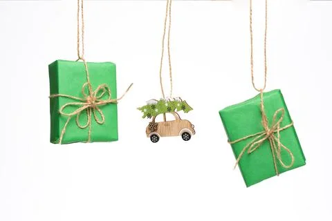 Christmas gift boxes Stock Photos