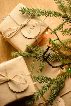 Christmas gift boxes Stock Photos