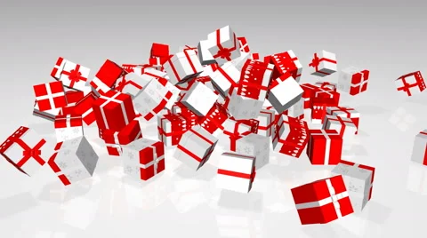 Christmas gift boxes - Red &amp; White Stock Footage 64955150