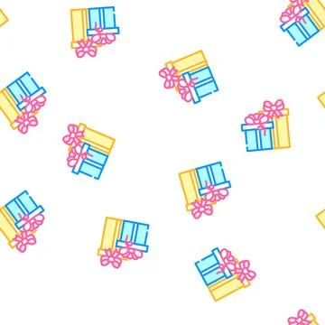 Christmas gift boxes vector seamless pattern イラスト素材