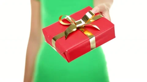 Christmas gift closeup Stock Footage 12581910