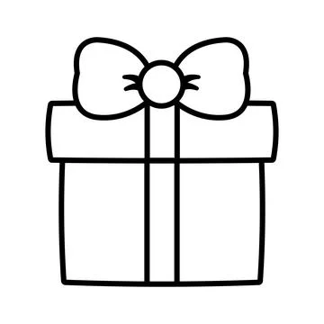 Christmas gift. Coloring page. Vector illustration Illustrazione stock