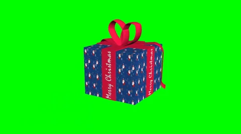 Christmas gift on green screen Stock Footage 35841557