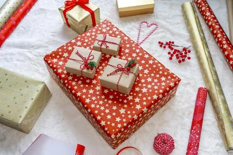 Christmas gift packages Stock Photos