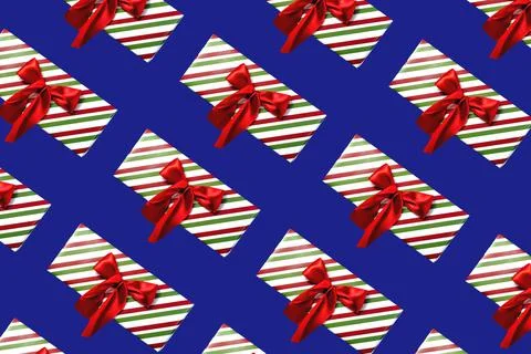 Christmas gift pattern dark blue background medium fragments Stock Photos