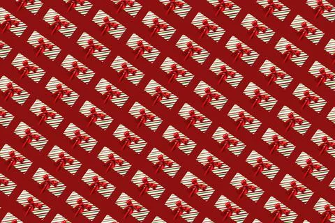 Christmas gift pattern red background little fragments Stock Photos