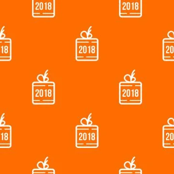 Christmas gift pattern vector orange Stock Illustration