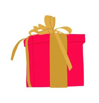 Christmas gift, present box in festive wrapping. Stock Illustration
