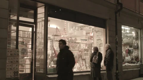 Christmas Gift Shop Window Stock Footage 33786040