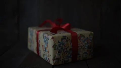 Christmas gift smashed with the hammer 스톡 동영상 69835661