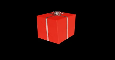 Christmas gift spinning fast, alpha matted Stock Footage 99998680