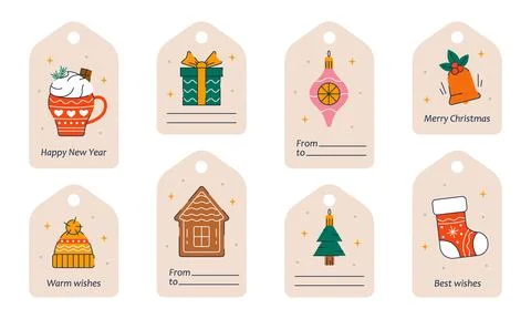 Christmas gift tags Stock Illustration
