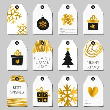 Christmas Gift Tags Set Stock Illustration