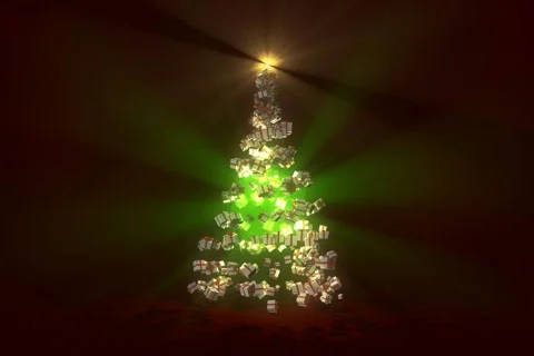 Christmas Gift Tree Stock Footage 828540