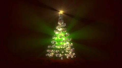 Christmas Gift Tree Stock Footage 828550