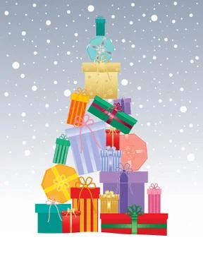 Christmas gift tree Stock Illustration