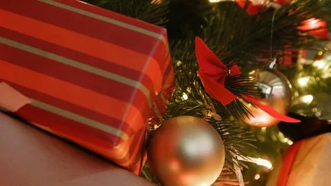 Christmas gift under the tree Video stock 83118162