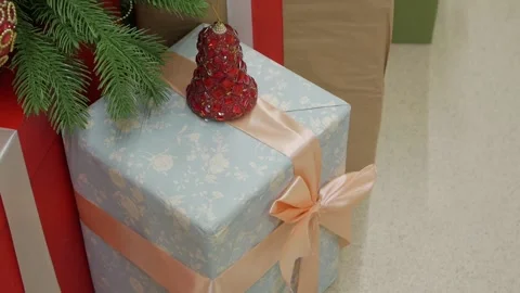 Christmas Gift Under The Tree Stock Footage 141595592