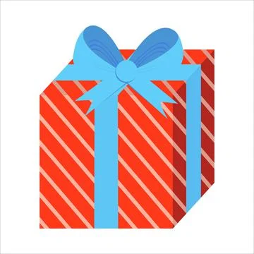 Christmas gift vector design on a white background. Round gift box design wit Stock Illustration