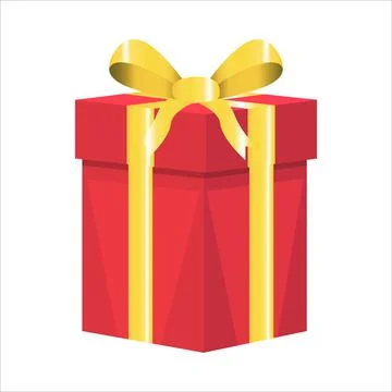 Christmas gift vector design on a white background. Gift design with a red co Stock Illustration