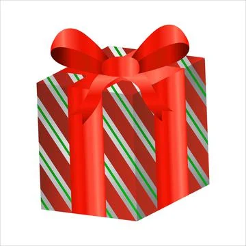Christmas gift vector design on a white background. Round gift box design wit Illustrazione stock