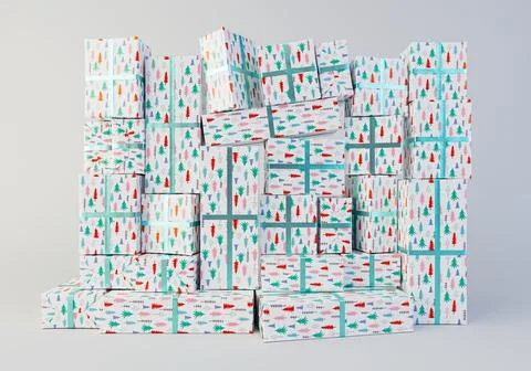 Christmas Gift Wall Stock Illustration