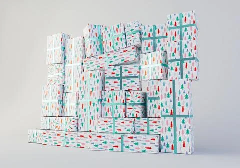Christmas Gift Wall Stock Illustration