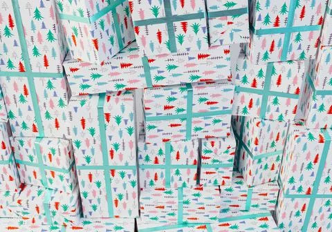 Christmas Gift Wall Illustrazione stock